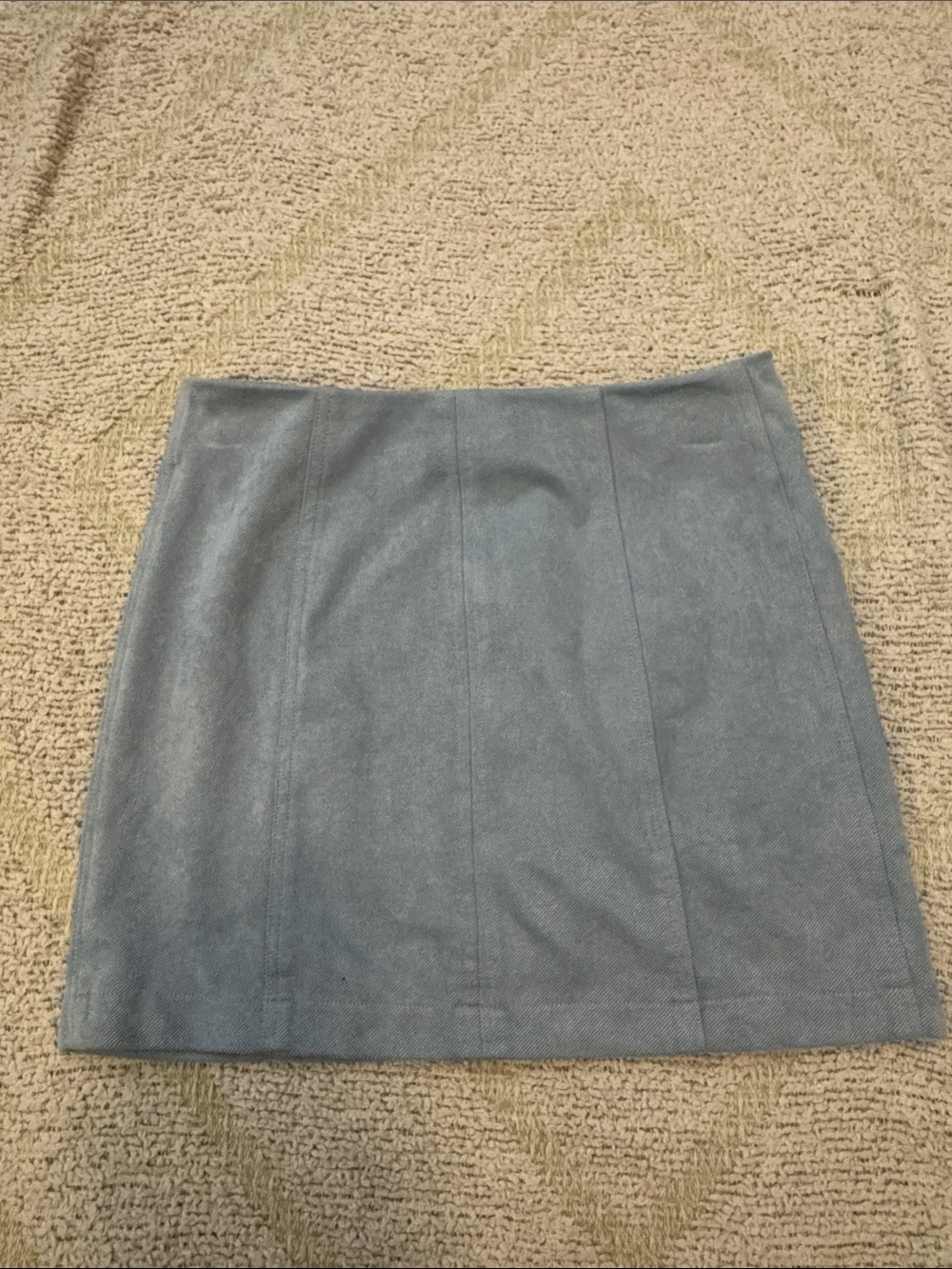 Le Lis Collection Blue Faux Suede Mini Skirt Women’s Small Zip Back